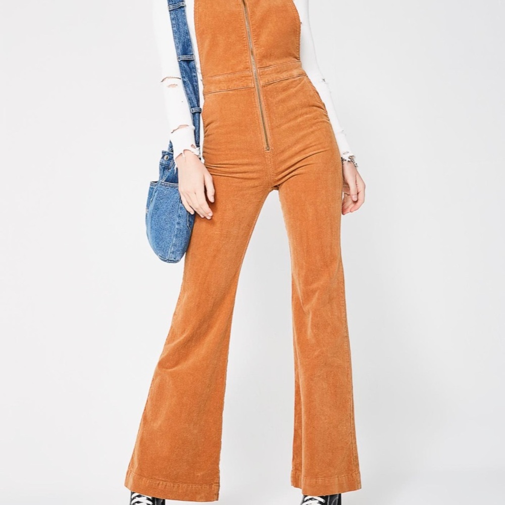 Rolla’s East Coast flare corduroy overalls
